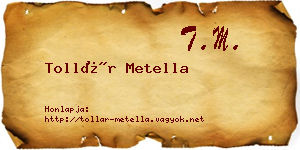 Tollár Metella névjegykártya